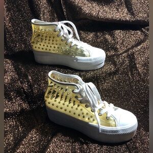 Unif Platform Clear Studded Sneakers Shoes Size 9